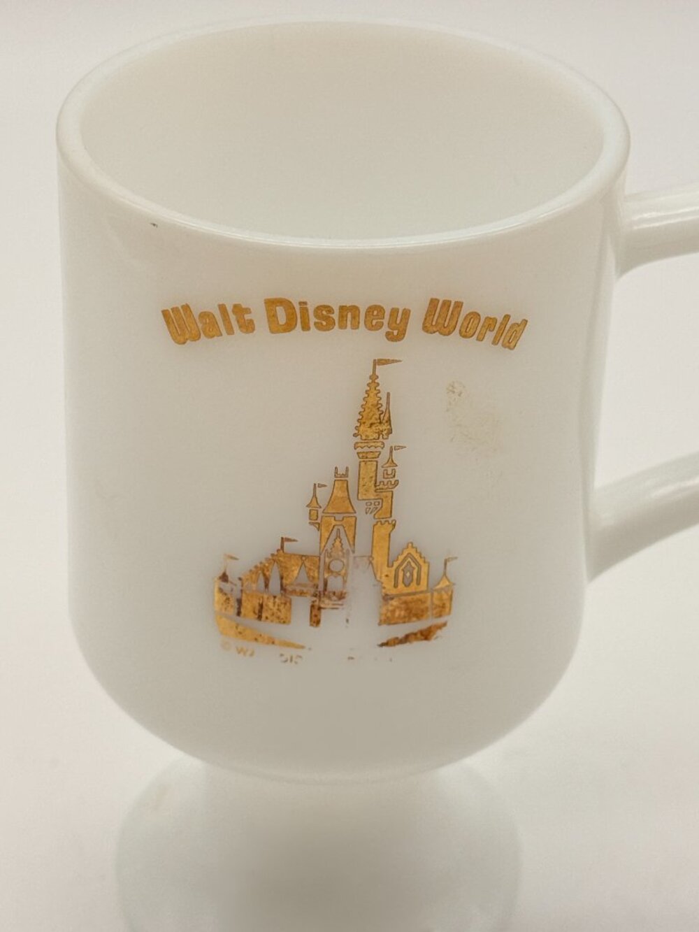 Authentic Walt Disney World 50th White & Gold Castle Footed Milk coffee Cup - Picture 2 of 5